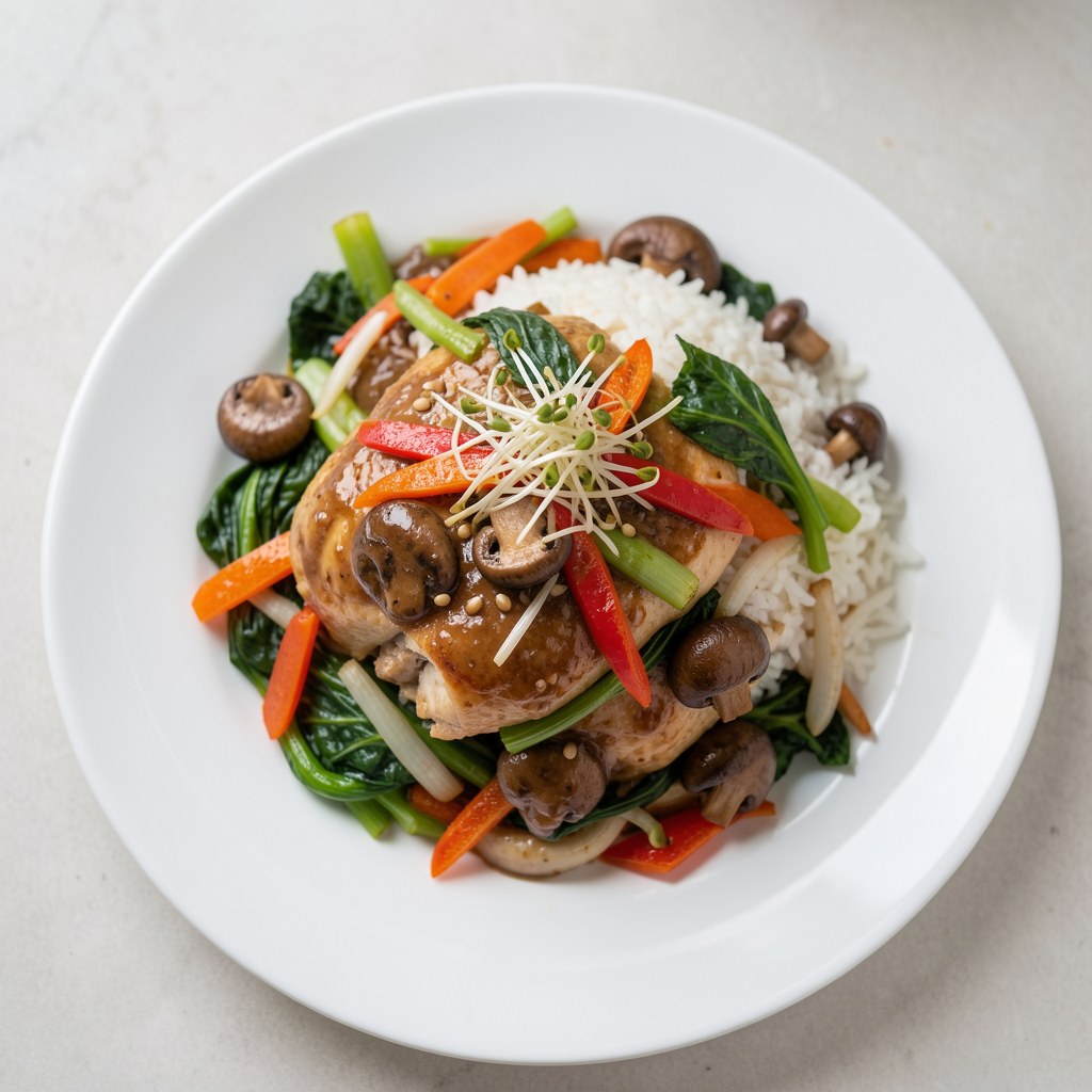 Indyk z warzywami i ryżem