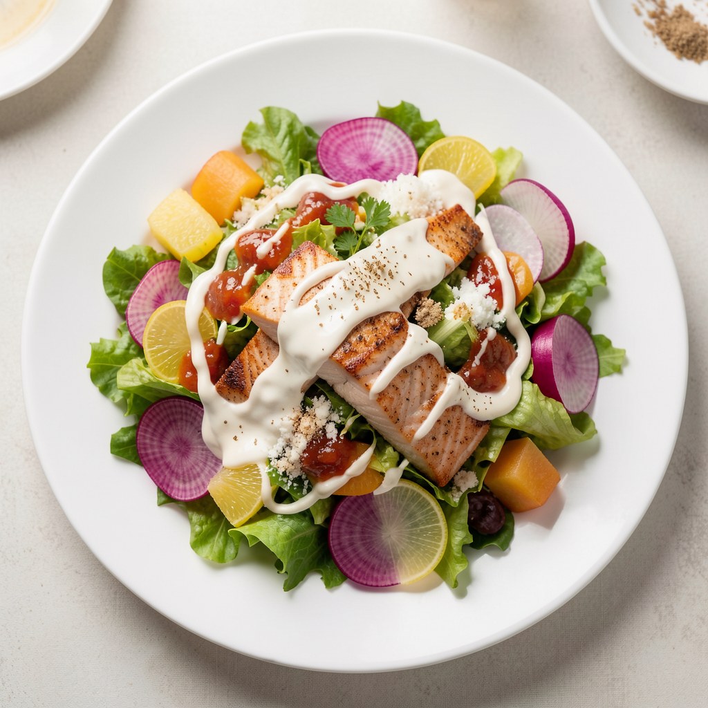 Sałatka z wędzonym łososiem
