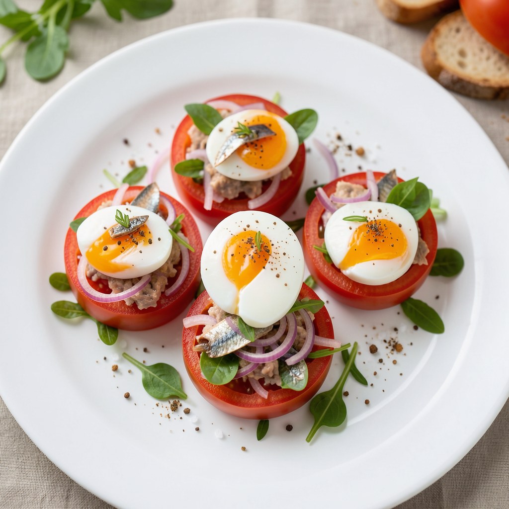 Jajka na pomidorkach