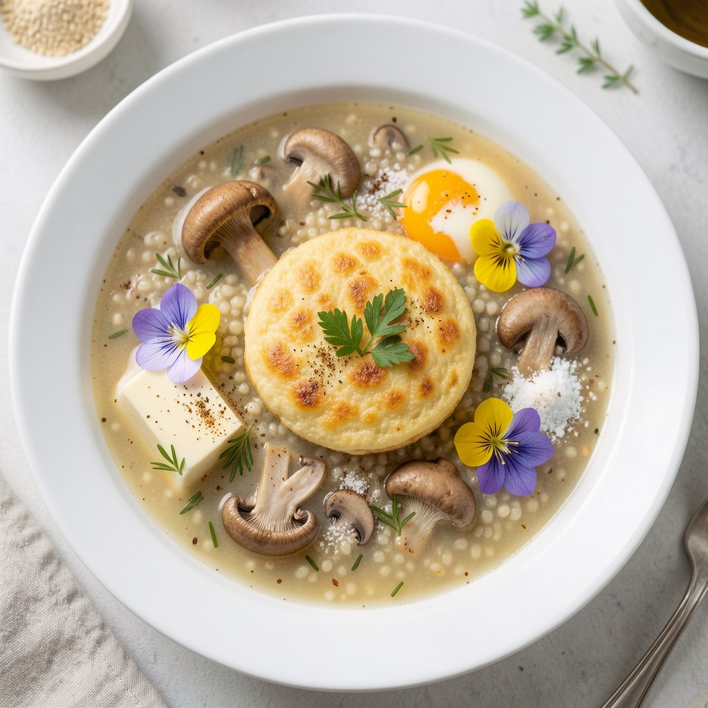 Zupa grzybowa ze stokrotkami