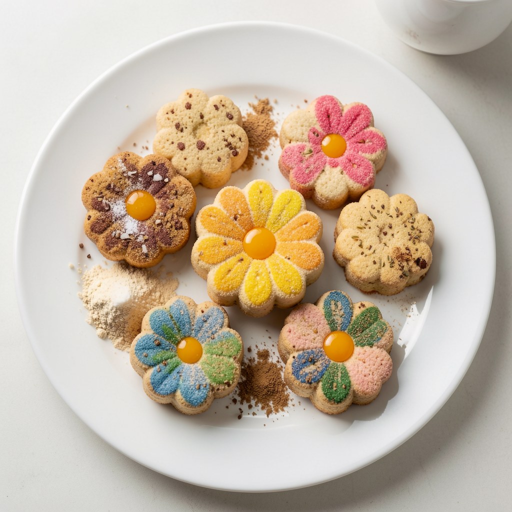Korzenne ciasteczka jak kwiatki