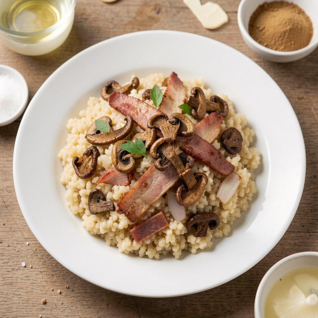 Kasza gryczana ze skwarkami i grzybami