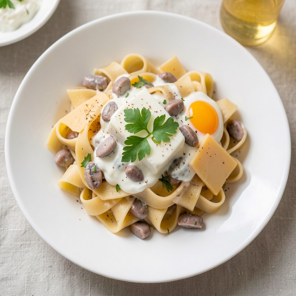 Tagliatelle z anchois dla leniwych