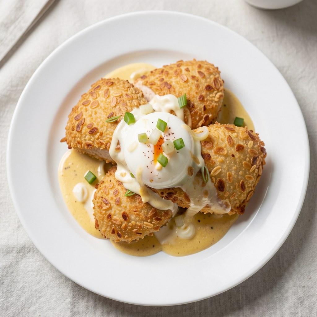 PIERSI Z KURCZAKA NA CHRUPIĄCO Z SOSEM MUSZTARDOWYM