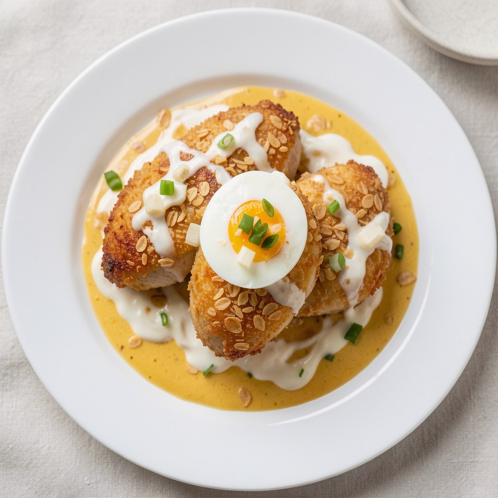 PIERSI Z KURCZAKA NA CHRUPIĄCO Z SOSEM MUSZTARDOWYM