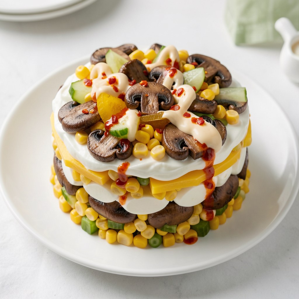 Warstwowa sałatka pieczarkowa