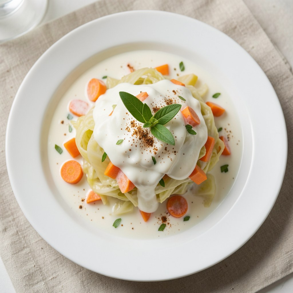 Młoda kapusta z śmietana