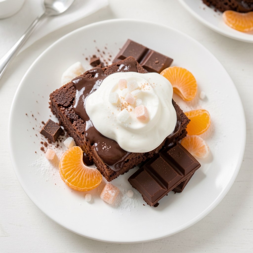 Deser czekoladowy z owocami