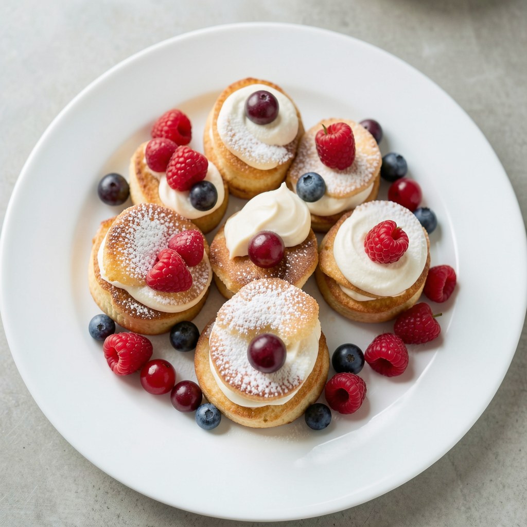 Kruche babeczki z budyniem i owocami