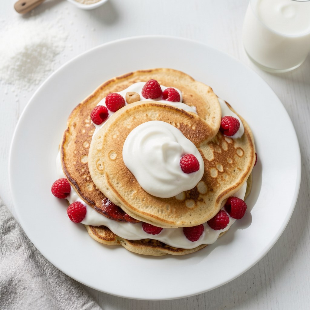 Naleśniki z białym serem i truskawkami