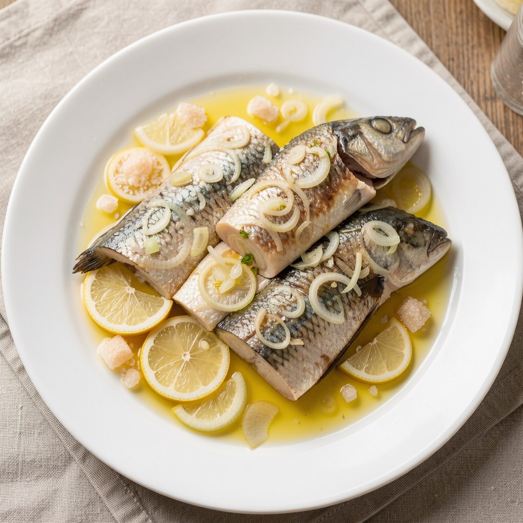 śledzie w oleju z cebulą