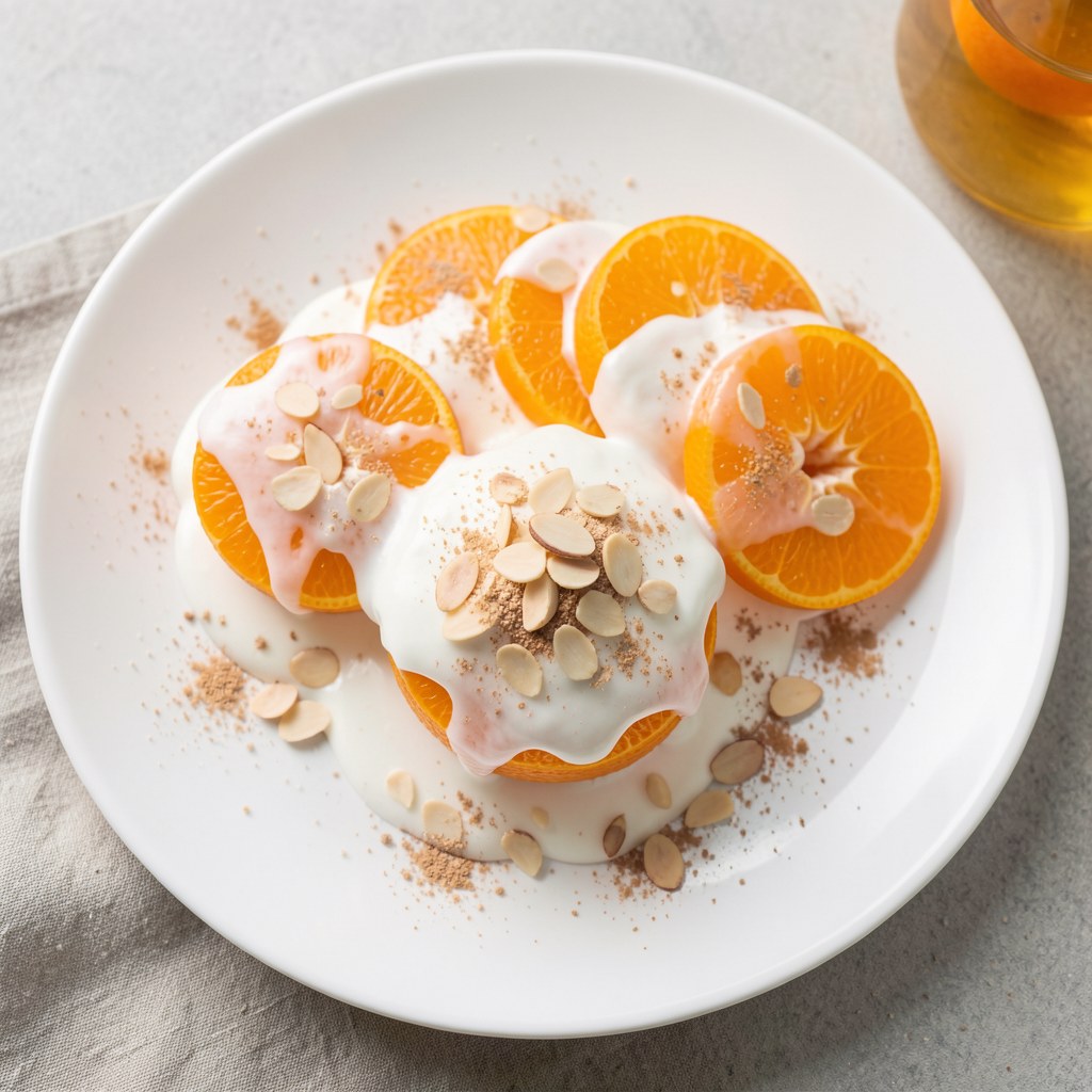 Pomarańcze z sosem jogurtowym