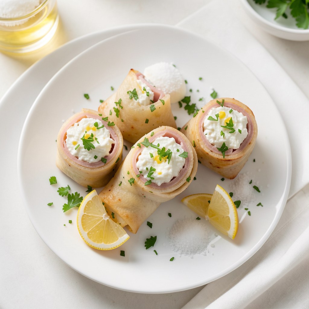 ruloniki z szynki z chrzanowym nadzieniem