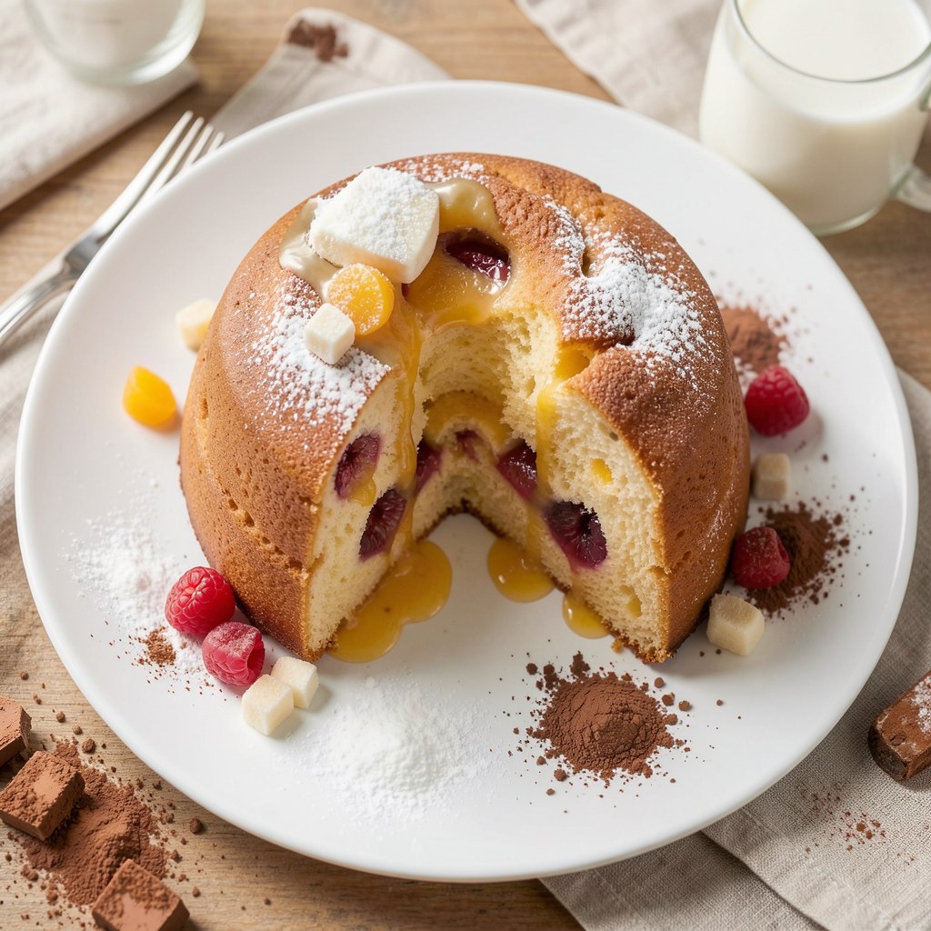 Babka z brzoskwiniami