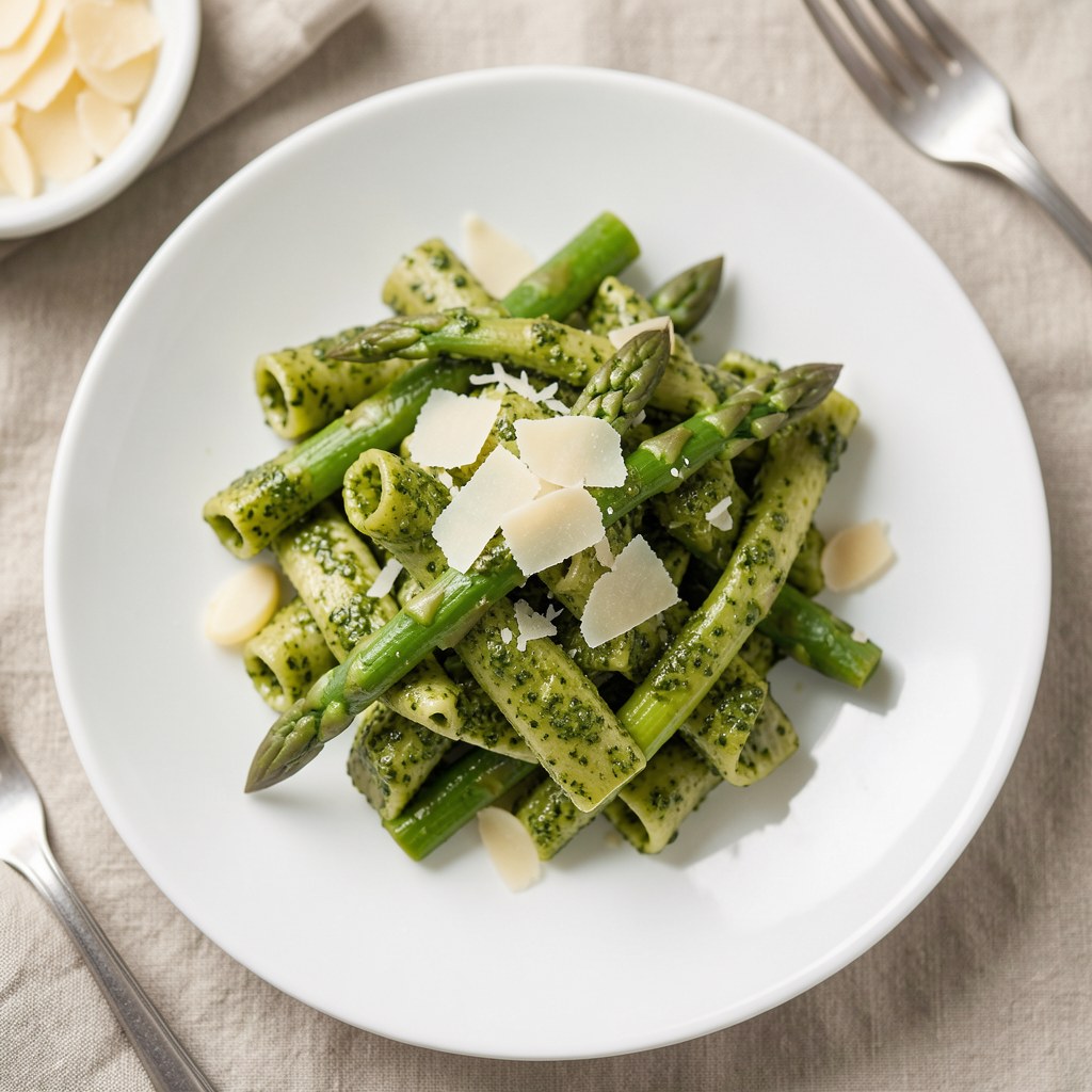 Wstążki ze szparagami w pesto