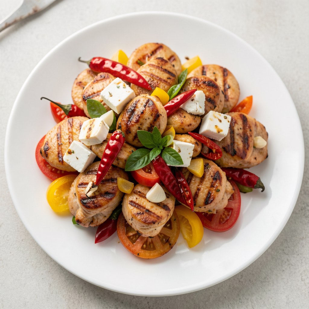 Koreczki z kurczakiem i fetą na ostro