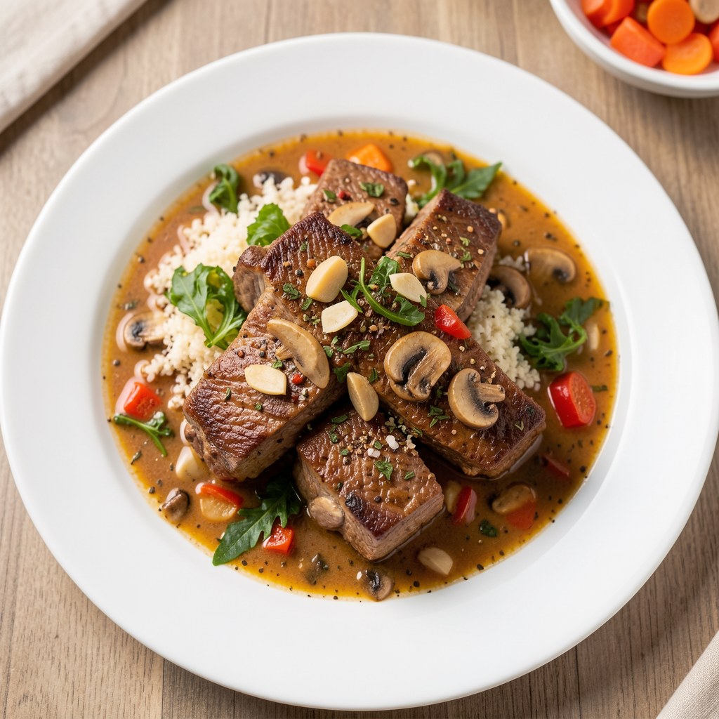 Żeberka duszone w pachnącym sosie