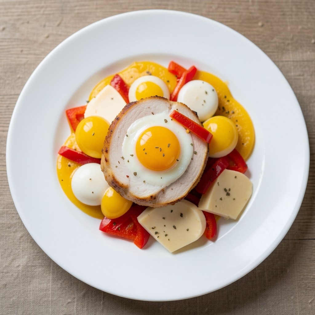 Devolay z serem żółtym i papryką czerwoną