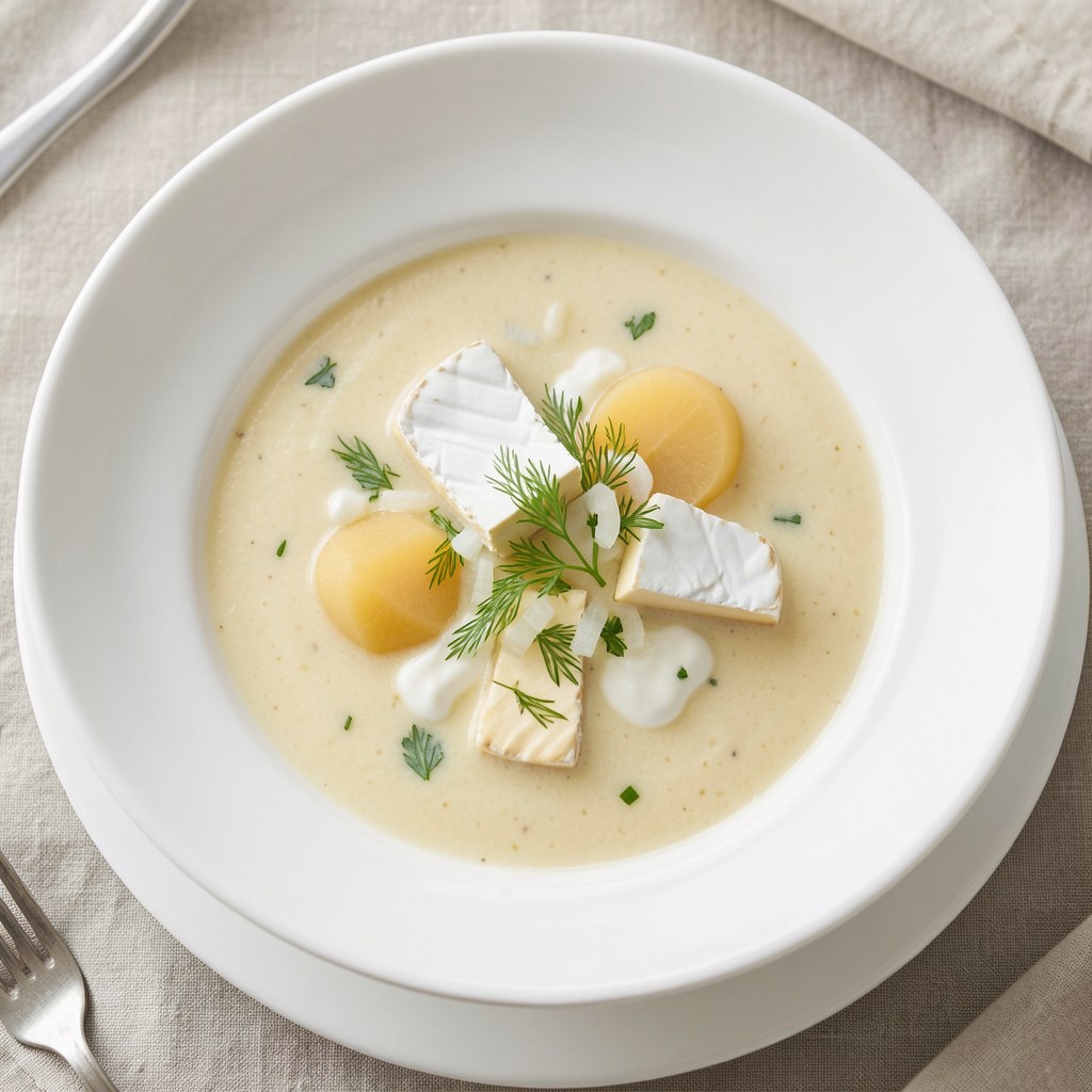 Serowa zupa z gruszką