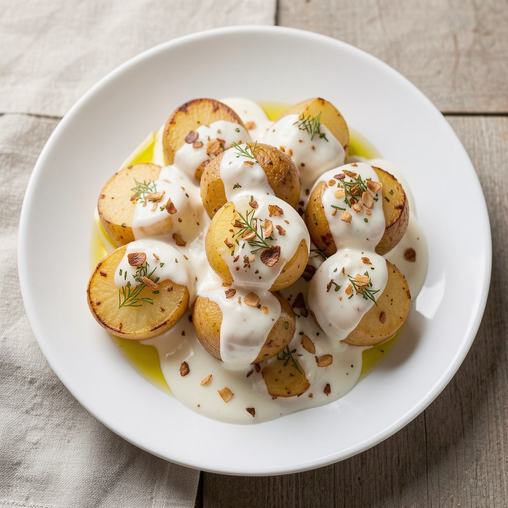 ziemniaki pieczone z twarozkiem czosnkowym