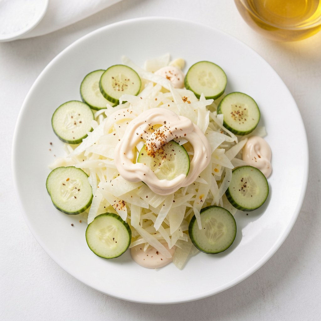 surowka z białej kapusty i ogórka