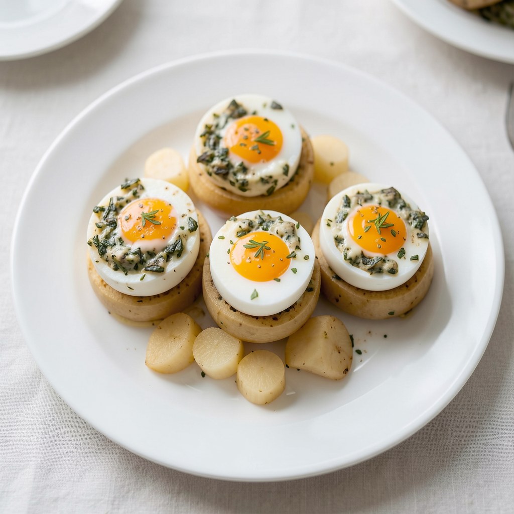 Jaja faszerowane boczniakiem