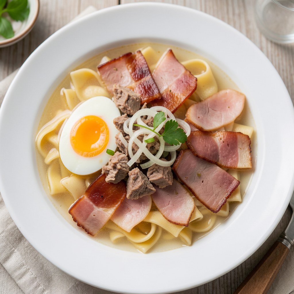 Kluski z szynki ( do rosołu)