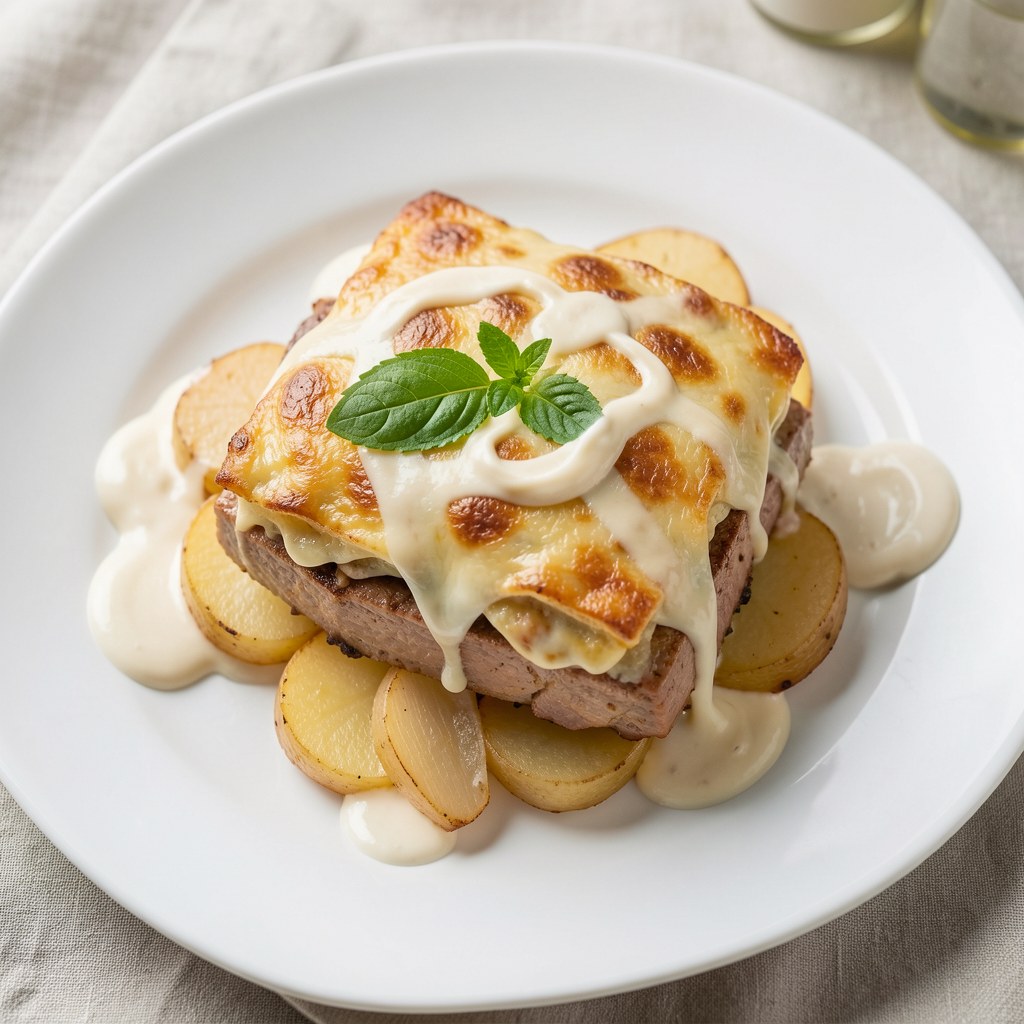 Wieprzowina zapiekana z ziemniakami i cebulą