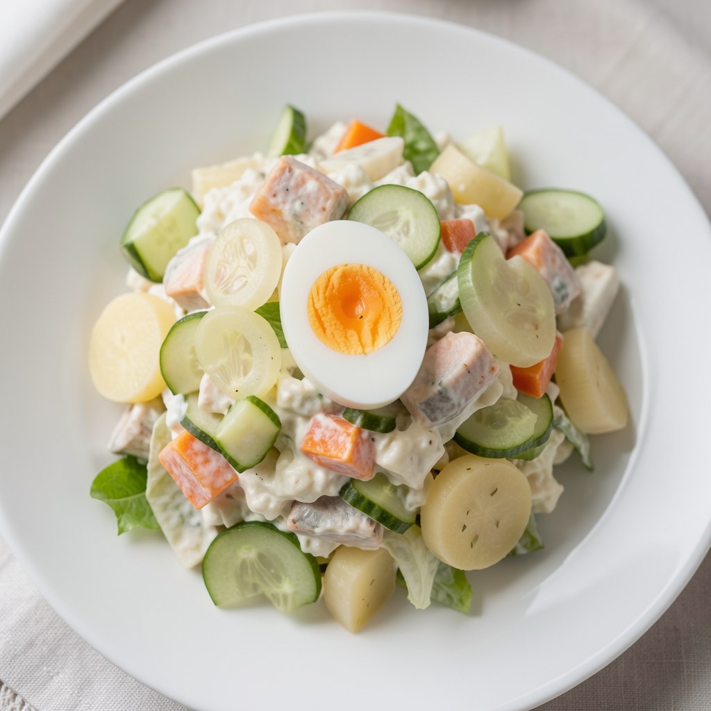 Sałatka z pora i jajek - smaczny dodatek  do  śledzi