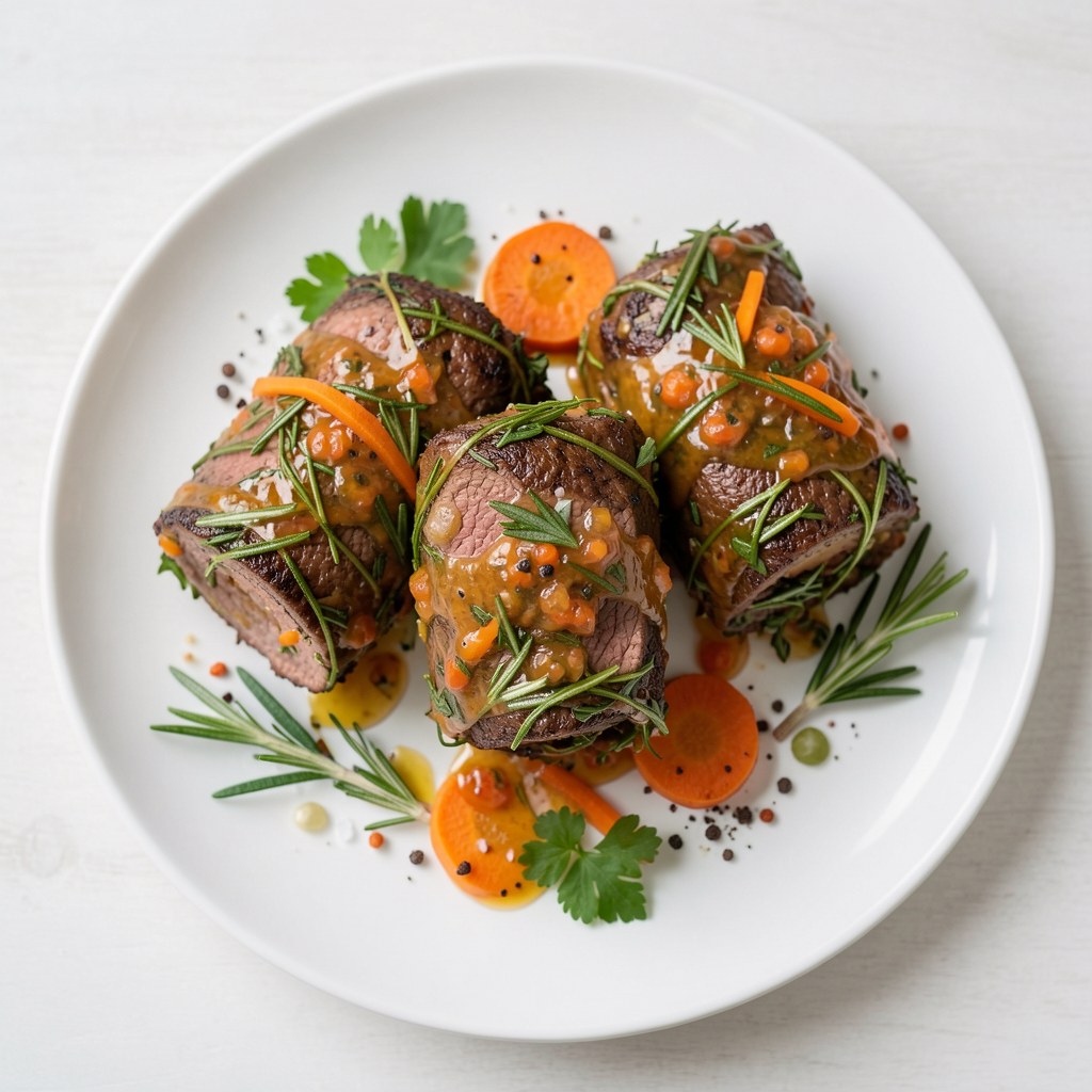 Polędwica wołowa w ziołowej szacie i marynacie słodko-kwaśnej prymat