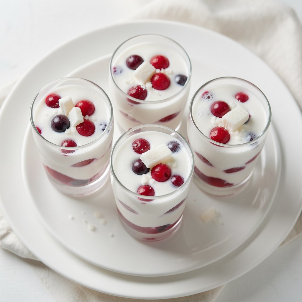 Deser jagodowy z pianą mleczną