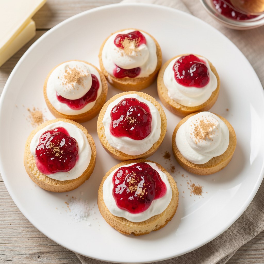 Eklery z bitą śmietaną  i dżemem  truskawkowym