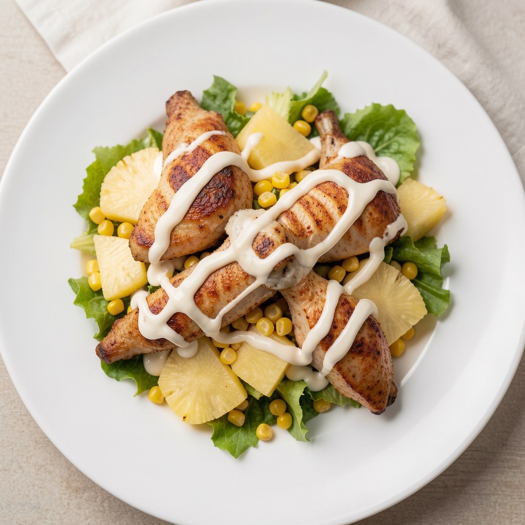 Sałatka z wędzonym kurczakiem