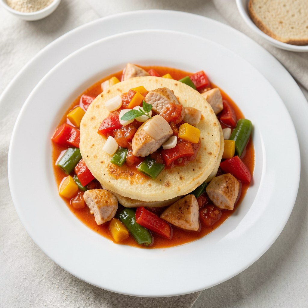 Placki ziemniaczane z sosem paprykowym