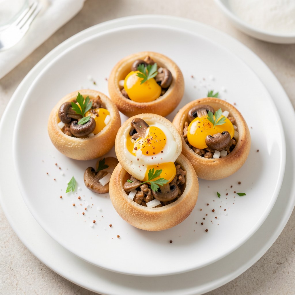 Pieczarki nadziewane cebulą i natką