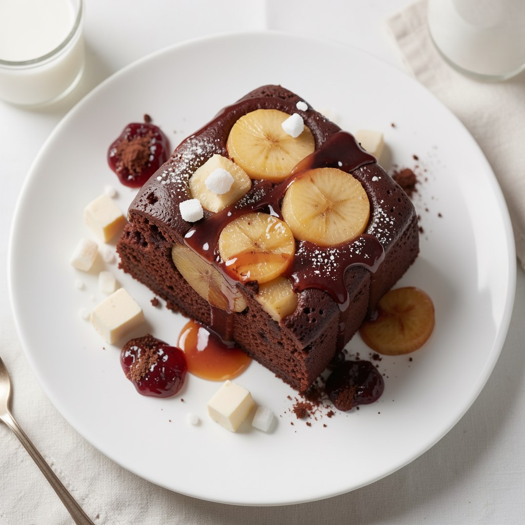 Czekoladowy torcik z gruszkami