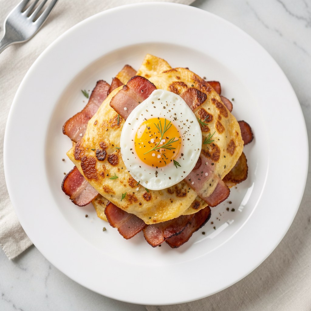 Jajecznica na wędzonym boczku