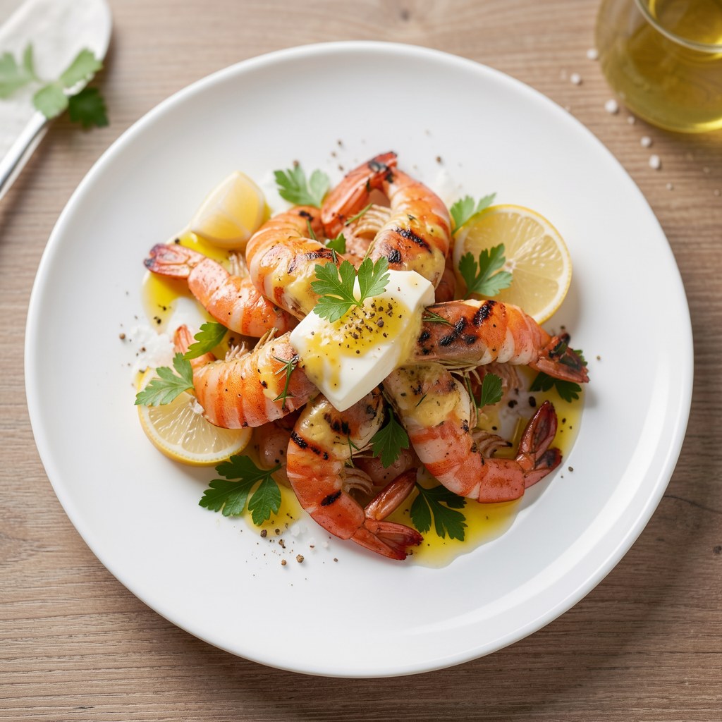 Krewetki z ziołami i czosnkiem