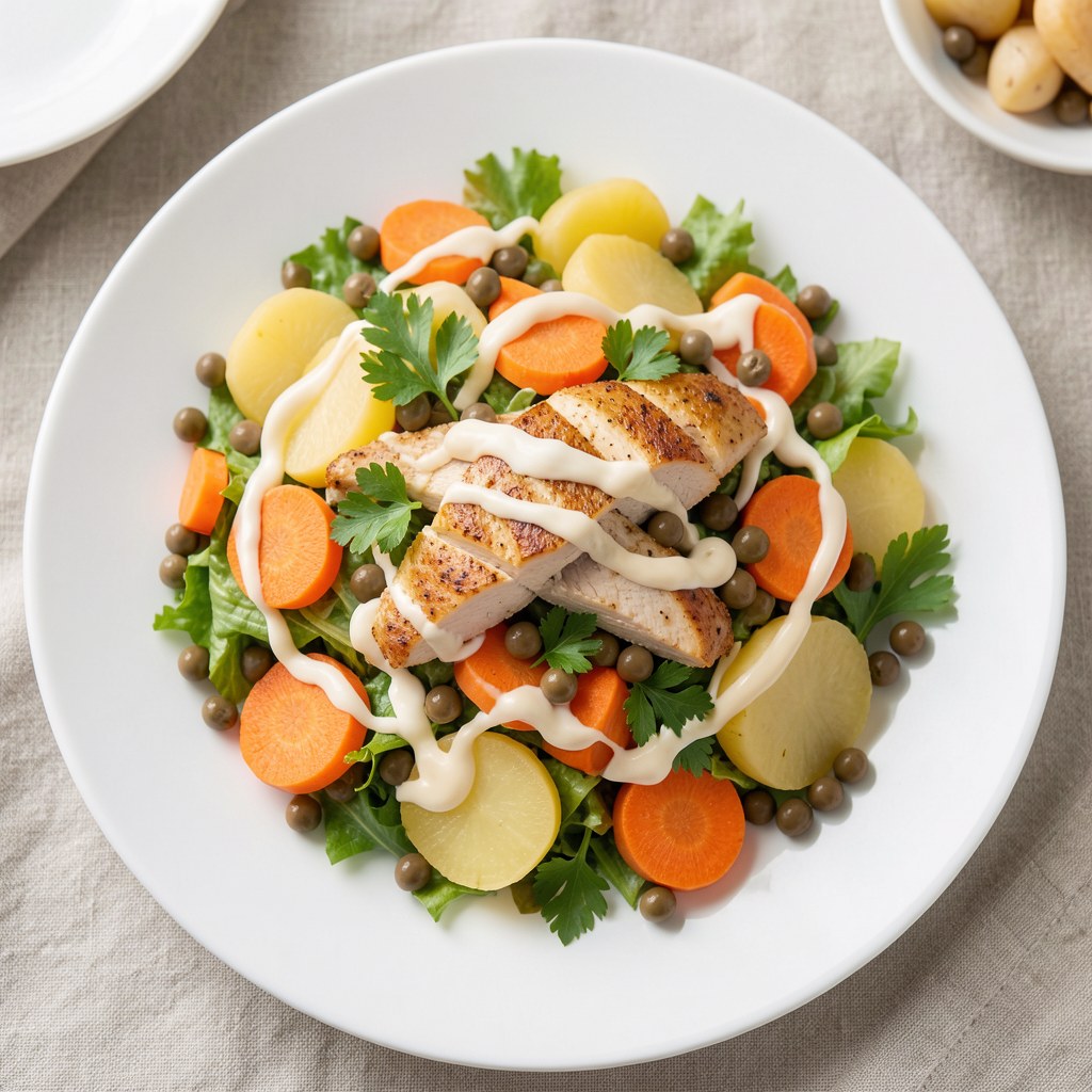 Sałatka warzywna z kurczakiem