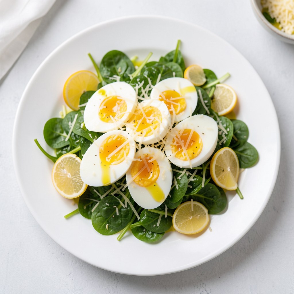 Jajka z rukolą i parmezanem
