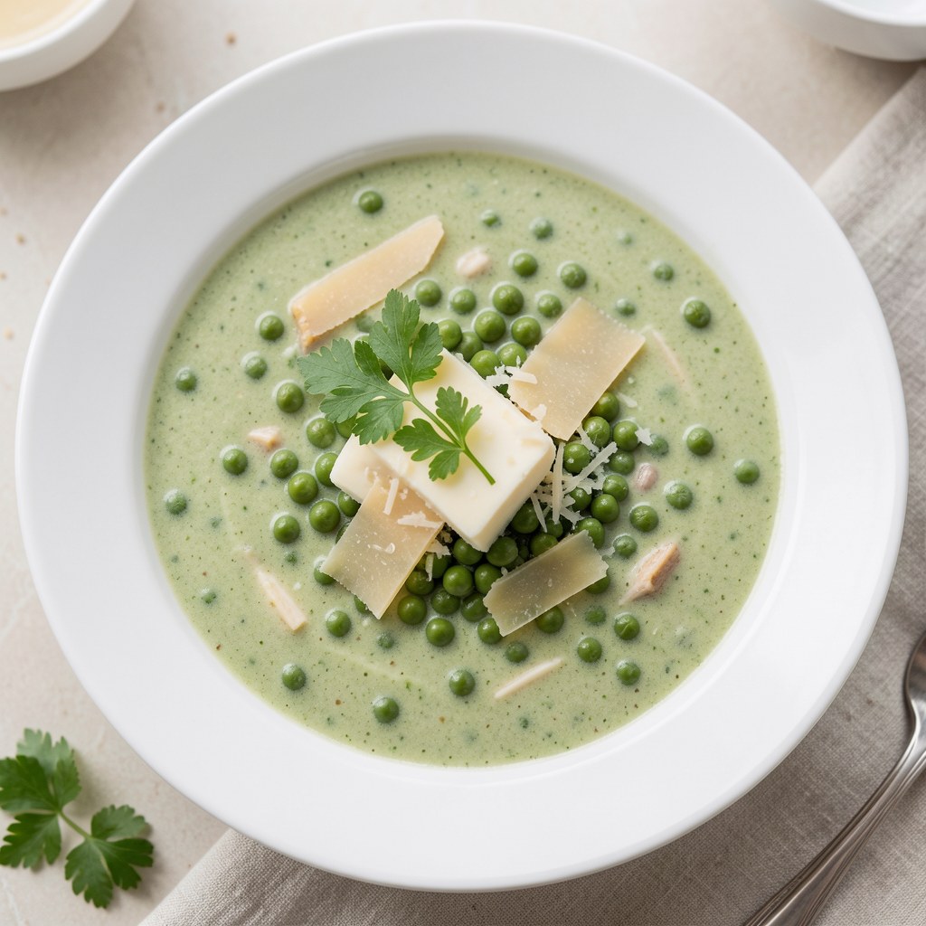 Szybka zupa z zielonego groszku