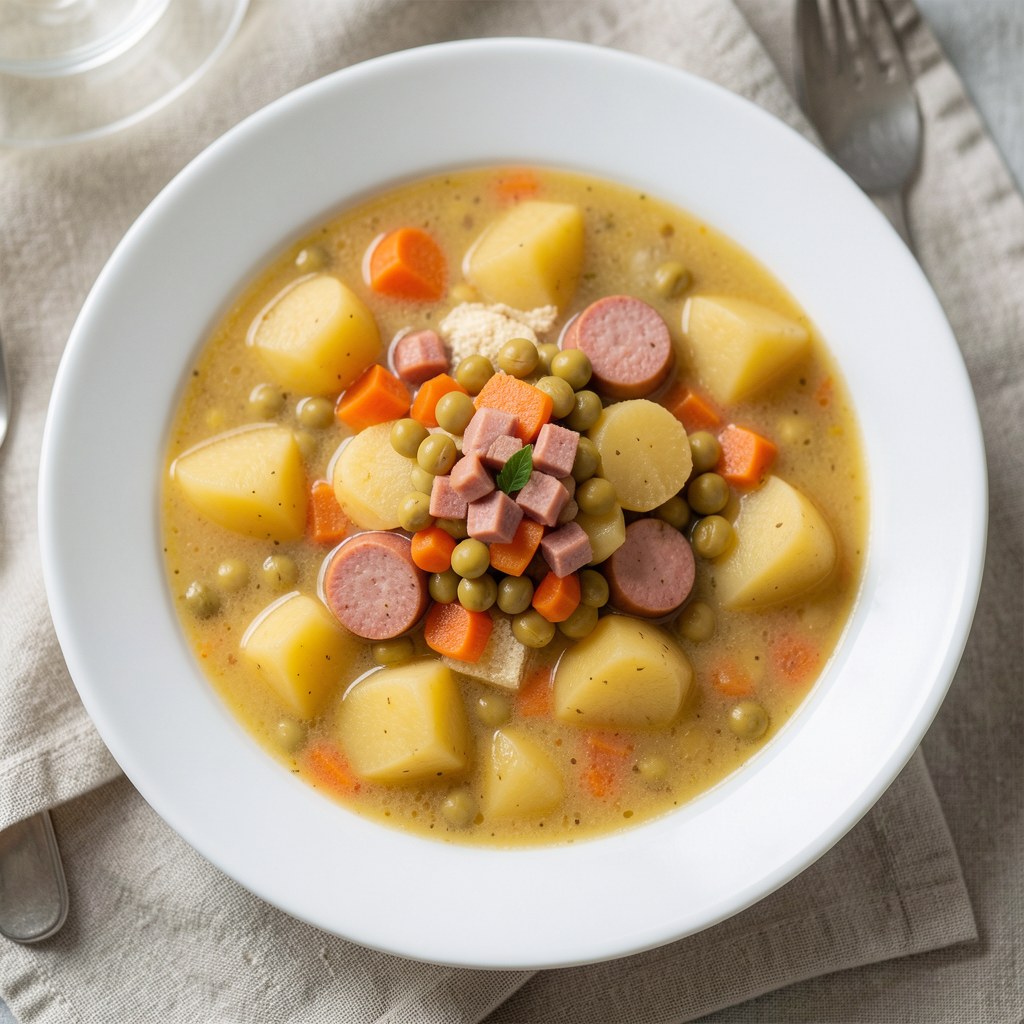 Grochówka z kiełbasą