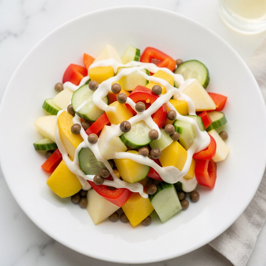 Sałatka z sera żółtego i warzyw