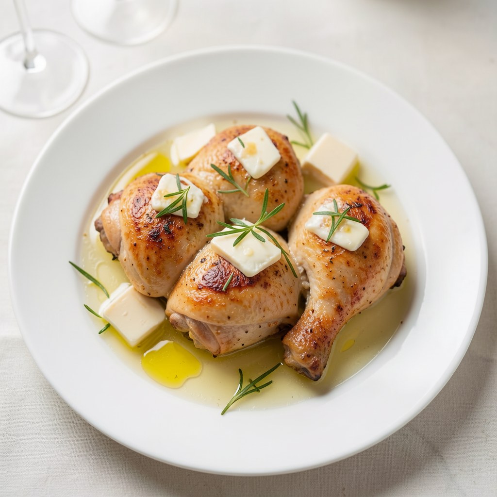 Złociste udka na winie