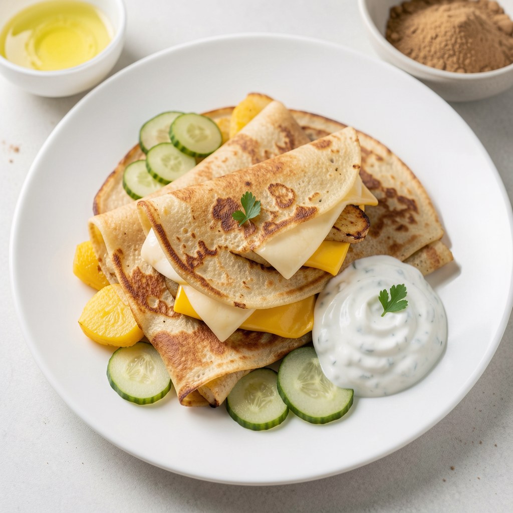 Naleśniki z serem i brokutłami