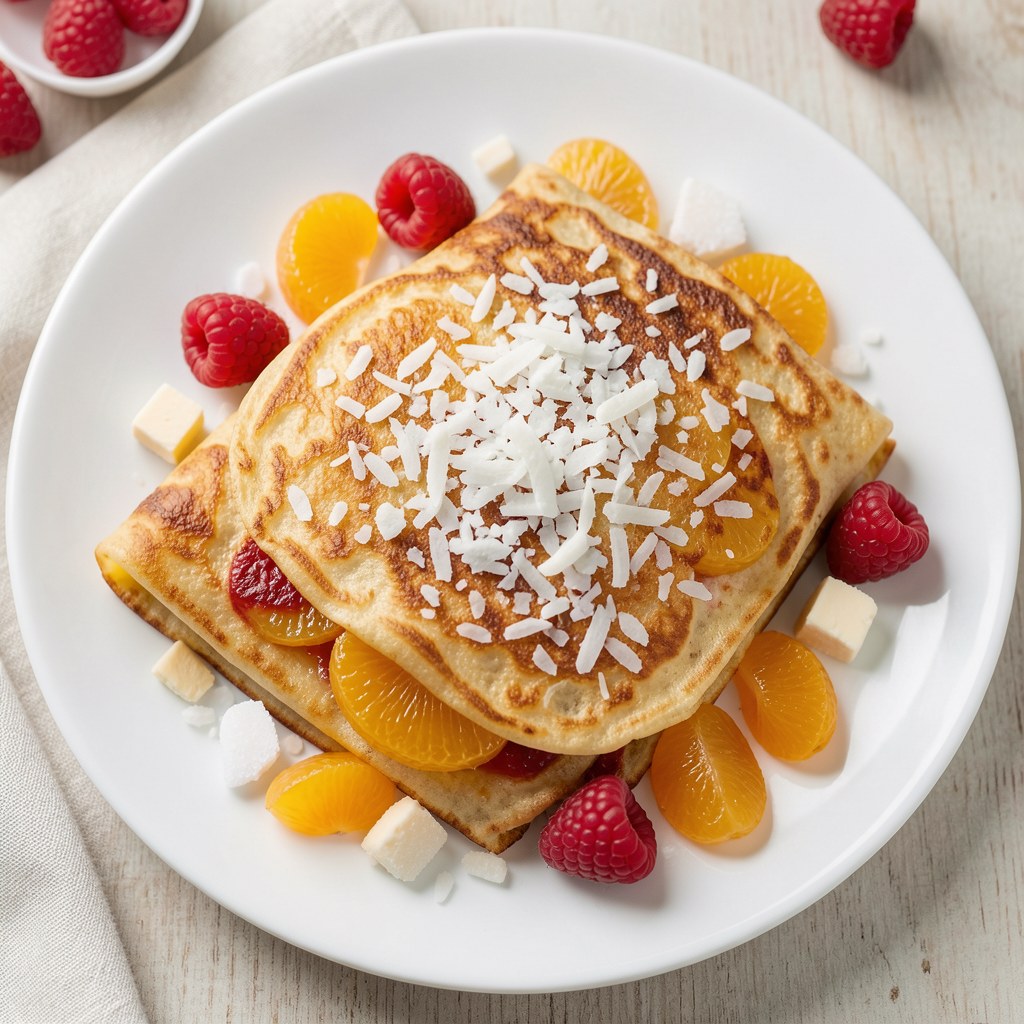 Zapiekanka z nektarynkami i malinami