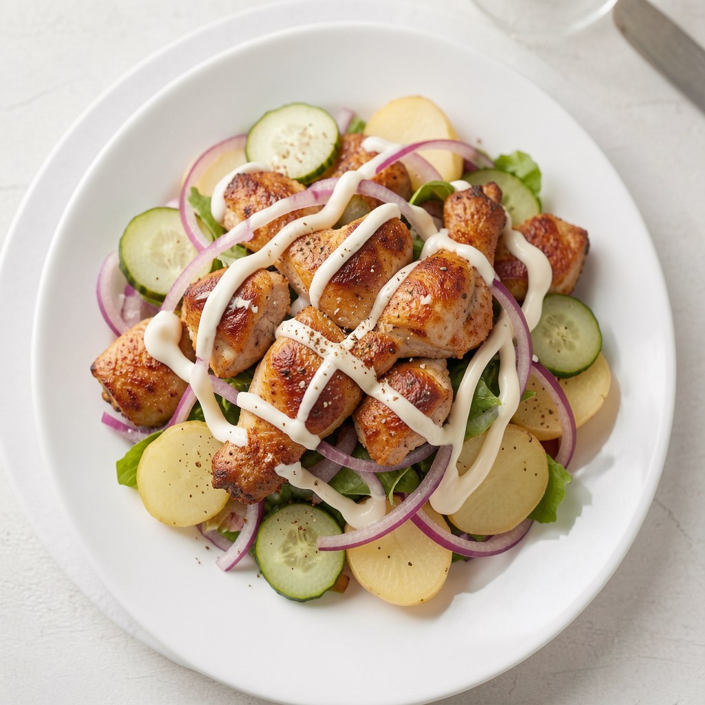 Sałatka z wędzonym kurczakiem