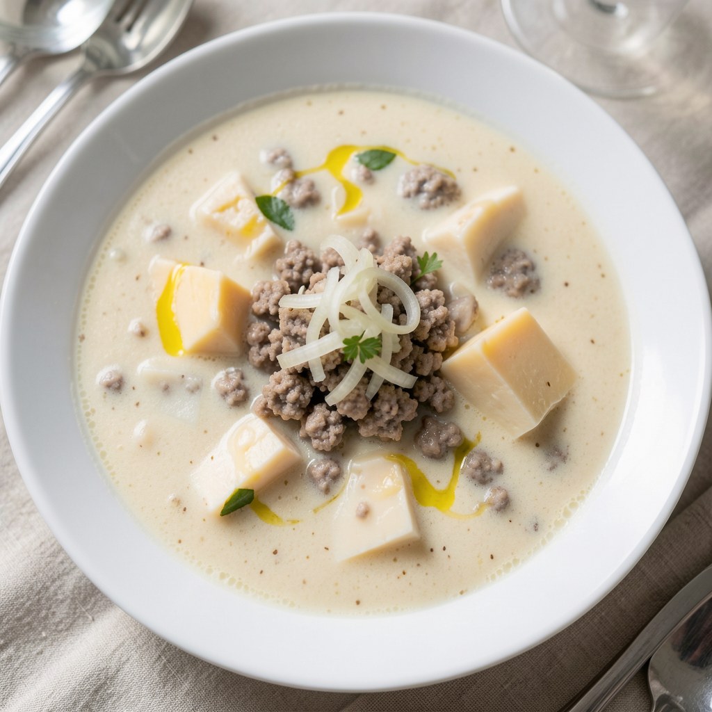 Zupa porowo serowa