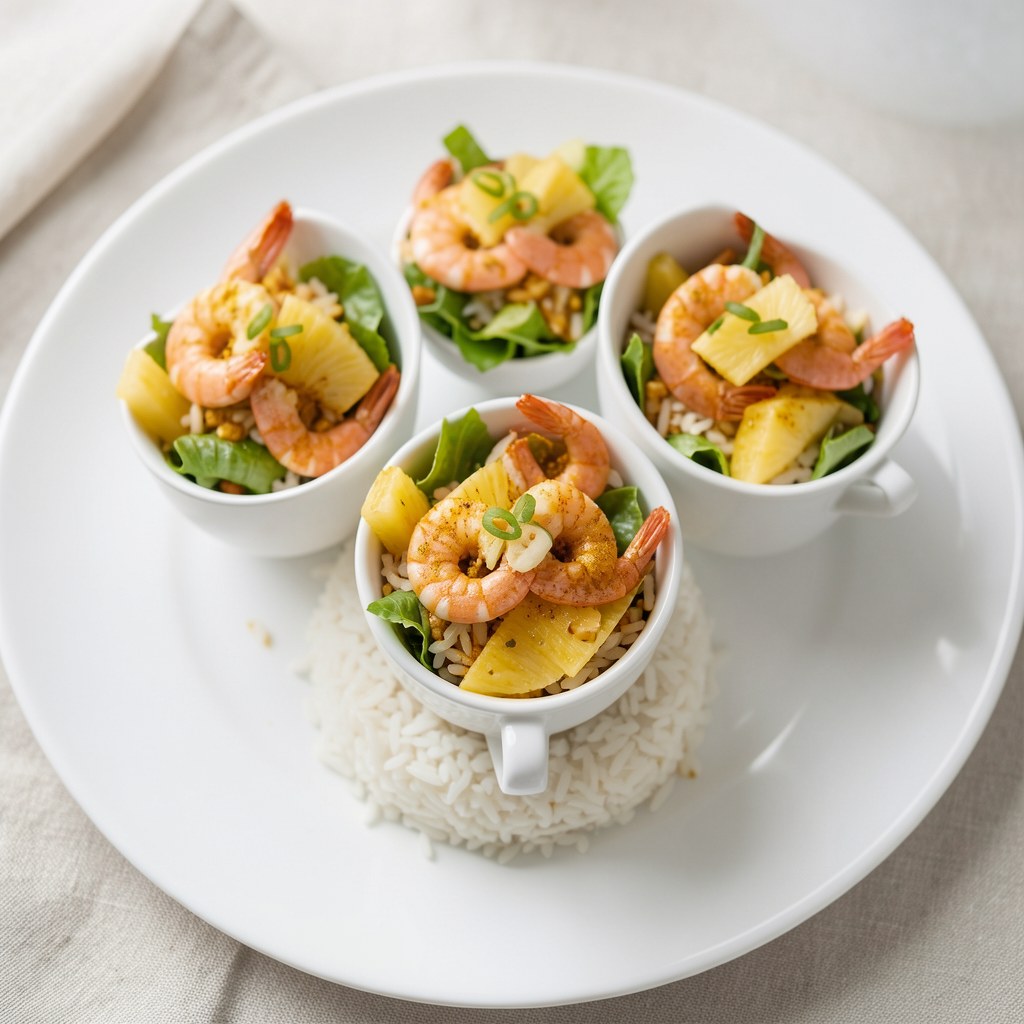 Sałatka z krewetkami i ananasem