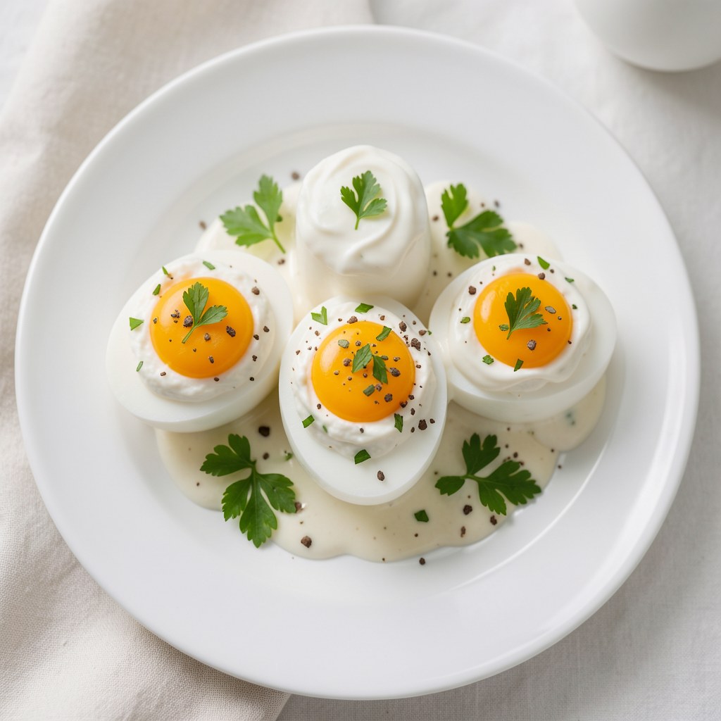 Jajka faszerowane serem twarogowym